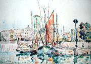 Paul Signac La Rochelle - Boats and House oil painting artist